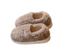 Générique Chaussons FourréS Homme,Chaussons D'IntéRieur Et D'ExtéRieur DoubléS De Polaire avec Couvre-Talon Semelle Chaude pour l'hiver (Coffee 44)