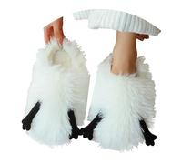 Générique Chaussons Fourrés Plush Monstre Vert, Chaussons Maison Doux et Chauds Pantoufles pour Femme et Homme Confortables en Fausse Fourrure pour Relaxation à la Maison