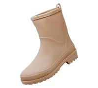 Générique Chaussons Fourrure Cher Short Rain Boots for Womens Ankle Rainboot Garden Boot Ladies Rubber Outside Work with Comfort Bottes Cheville Talon (Khaki, 41)