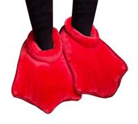 Générique Chaussons Hiver Femme Chaussons Couple à Forme de Patte de Canard en Doudou à Enfiler Plats et Chauds pour la Maison en Hiver(Red, 45/XL)