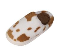 Générique Chaussons Hiver Femme Chaussons Couple à Imprimé à Pois en Doudou à Enfiler Plats et Chauds pour la Maison pendant l Hiver(Brown, 41)