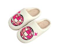 Générique Chaussons Invités Chaussons d'intérieur et d'extérieur pour femmes semelle souple et motif floral pour un confort douillet en toutes saisons (White, 38)