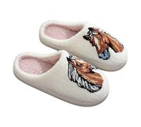 Générique Chaussons Maison Femme Homme en Tissu Doux, Chaussons Pantoufles Maison Cœurs Motif Brodé Chauffants et Confortables pour Dames de Salon et de Salle de Bain