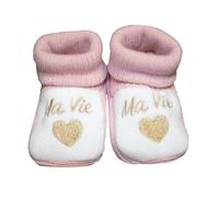 Générique Chaussons naissance tricot bébé ma vie Les Chatounets Rose