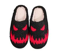 Générique Chaussons Peluche Adulte,Chausson Femme Confort Hiver Pantoufles À Enfiler Semelle Plate Imprimées d'halloween pour Hommes Et Femmes Slippers Unisexe Douillets en Feutre