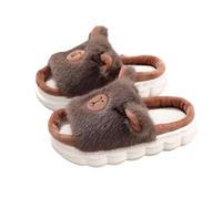 Générique Chaussons pour Filles Souples et Ouverts Confortables Respirants en Lin pour la Maison pour Tout-Petits et Enfants (Coffee 335 Big Kids)