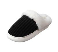 Générique Chaussons unisexes en peluche pour couple, pantoufles tendance en coton bout fermé et talon ouvert, semelle souple Chaussures Plates Pour Femmes Cuir Grande Largeur (36)