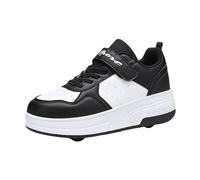 Générique Chaussure a Roulette Mode Fille, Chaussures a roulettes Retractable Garçons, Basket Roulette Enfant, Roller 2 Roues Déformable Adolescents pour Intérieur Extérieur