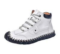 Générique Chaussure Basketball Chaussures d'extérieur polyvalentes et Tendance pour Hommes, mi Mollet, Bout Rond, Semelle Plate, décontractées (White, 44)