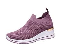 Générique Chaussure de Sport Femme Basket Orthopédique Chaussures Loisirs Casual Femmes Chaussures de Course Sport Baskets Respirant Entraîneur en Plein Mesh Running Baskets Running pour (Purple,40)