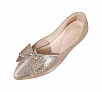 Générique Chaussure De Sport Femme Chaussures habillées décontractées à Bout Pointu ornées d'un nœud, à Petit Talon et Semelle Souple Confortable, faciles Enfiler.