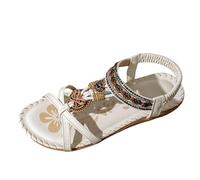 Générique chaussure été femme Sandale Orthopédique Femme Été Bohême Chaussures Confortables Bout Ouvert Élastique Sangle Strass Sandales Élégantes Léger Avec claquette orthopédique