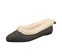 Générique Chaussure Femme,Chaussures Mode Et Sport pour Femmes,Bottes d'hiver doublées en Polaire, Chaussures doublées à Semelle Plate pour l'extérieur (Grey, 40)