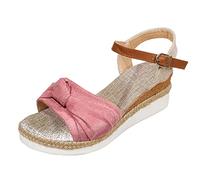 Générique Chaussure Femme Confort Chaussures été Femme Sandales De Marche En Cuir Fleur Brodée Vintage Décontracté Semelle Souple Orthopédique Voéte Plantaire Sandalettes Pantoufles Confortable