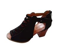 Générique Chaussure Femme Confortable Chaussures de loisirs mode Outdoor Slip-on High Heels respirants sandales pour femmes sandales pour femmes(Black,41)