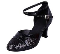 Générique Chaussure femme paillettes Tango danse danse salle de chaussures sociales chaussures femmes talons hauts Sandales Compensées Volatiles Pour Femmes 9 (Black, 40)