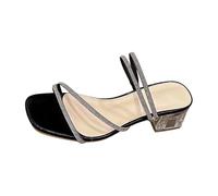 Générique Chaussure Femme Sandale Compensee,Sandales Plates éLéGantes De Style FrançAis OrnéEs De Cristaux à La Fois Tendance Et Polyvalentes.