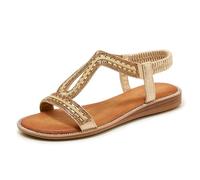 Générique Chaussure Femme Sandales bohèmes tendance à fleurs et cristaux entre les orteils,parfaites pour une tenue décontractée à la plage en été.