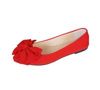 Générique Chaussure Femme Toile Noeud Plat Slip on Confortable Marche Quotidien(Red, 38)