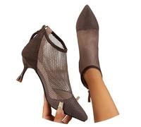 Générique Chaussure Heels Dance Sandales Femme à Talons Hauts 10CM en Maille Respirante - Chaussures de Danse Élégantes et Bottines Cheville pour Soirée Latin Salsa e-Café, 37