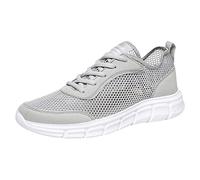 Générique Chaussure Homme Sport,Mode Printemps Et éTé Chaussures De Sport Fond Plat LéGer Mouche Tissé Conception Creuse Respirant Confortable Couleur Unie à Lacets (Grey, 40)