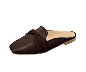 Générique Chaussure Homme Ville Dames mode couleur unie en cuir tête ronde demi pantoufles plat confortable chaussures décontractées