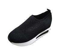 Générique Chaussure Mesdames Mode Couleur Unie Respirant Creux Semelle épaisse Chaussures de Sport décontractées à Bascule