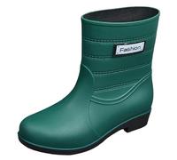 Générique Chaussure Mode Bottines Couverte Femme Bottes De Cowboy Western Vintage Pour Femmes Bottes En Cuir Avec Talons Bas Femme Jungle Boot Sneaker(Green, 38)