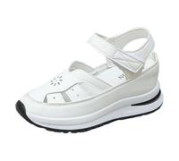 Générique Chaussure Orthopédique Femme Semelle Épaisse Creux Transparent Chaussures Décontractée Extérieur Scratch Respirante Classique Course Été Légères Amortissement Accru des Pieds (1-White, 40)