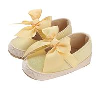 Générique Chaussure Plage Enfant Enfant en Bas âge Chaussures Filles Sport Fond Plat léger Arc Couleur Unie Crochet Boucle Facile à Basket Lumineuse Fille (Yellow, 22 Toddler)