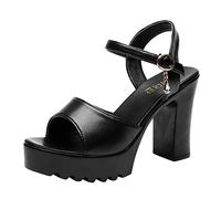 Générique Chaussures à Bout Ouvert Sandales en dentelle jusqu'à talons épais chaussures de mode respirantes femmes sandales décontractées pour femmes