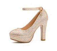Générique Chaussures À Talons Bloc Hauts À Plateforme pour Femmes | Bout Rond Chaussures De Cour, Bride Cheville Chaussures De Mariage Nuptiales, Plateforme Escarpins Pour SoiréE Bal