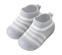 Générique Chaussures Bébé Premiers Pas Mignon Respirant Chaussons de Maison Garçon Fille Pantoufle Enfant Maternelle Semelle Souple Antidérapante Chaussures pour Tout-Petits (Grey, 20 Infant)