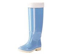 Générique Chaussures Compensées Bleu Short Rain Boots for Womens Ankle Rainboot Garden Boot Ladies Rubber Outside Work with Comfort Chaussons Taille 6 Fond Dur (Blue, 40)