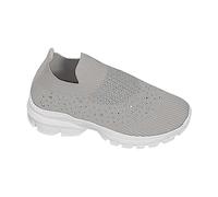 Générique Chaussures Confort Femme Chaussures de Course Légères Femmes Automne Bout Rond Strass Semelle Épaisse Volant Tissé sans Lacet Décontracté pour Femmes de Running Course Femme Baskets