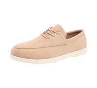 Générique Chaussures d'affaires pour Homme - Chaussures De Loisirs - en Cuir - Couleur Unie - Antidérapantes - Confortables Et Légères - Respirantes - Chaussure pour Les Trajets Quotidiens Beige 42