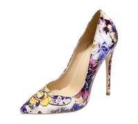Générique Chaussures De Bal De Fête À Talons Aiguilles Hauts pour Femmes | Escarpins D'éTé à Bout Pointu Avec Floral, Chaussures De Cour à Enfiler Pour Mariages, FêTes De Cocktail, Rendez-Vous