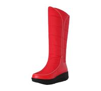 Générique Chaussures de botte pour femme Mi-Mollet Rond Bottes Femelles Confortable Imperméables Souple Femme Boot Chaudes Vintage loisirs Femmes Bottes classiques cuir véritable Fashion plates