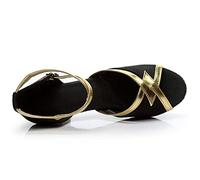Générique Chaussures de Danse Latine Femme Sandales de Danse Latin Femme à Talons Hauts - Lanières Croisées et Fermeture - Pour Salsa, Tango et Entraînement Le noir-2, 36