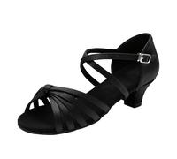 Générique Chaussures de danse latine pour filles, Bout ouvert, Talon bas, Sandales d'été pour danse tango, Sandales légères et confortables pour enfants