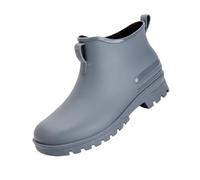 Générique Chaussures De Football Crampons Fer Soft Short Rain Boots for Womens Ankle Rainboot Garden Boot Ladies Rubber Outside Work with Comfort Bottes Hiver Chaudes (Grey, 40)