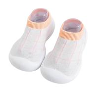 Générique Chaussures de Marche bébé garçon Fille extérieur Semelle mémoire Forme Respirantes Chaudes élastiques antidérapantes Souples légères Confortables première étape (Orange, 18)