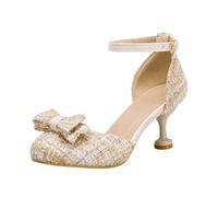 Générique Chaussures de princesse à talons pour filles, avec décorations colorées mélangées, parfaites pour les mariages, bals et fêtes - Taille enfant