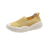 Générique Chaussures de randonnée Femme,Chaussures orthopediques Femmes, de Marche, Baskets décontractées en Respirante, légères et Confortables pour Un Usage Quotidien. (Yellow, 38)