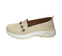 Générique Chaussures de randonnée Femme,Chaussures orthopédiques, Plates en Tissu avec Semelle Souple en, idéales pour Les d'âge Moyen et Les Personnes âgées. Respirantes, (Beige, 39)