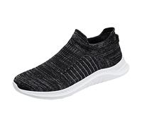 Générique Chaussures De RandonnéE Homme,Mode Printemps Et éTé Chaussures De Sport Fond Plat LéGèRe Respirant sans Lacet Confortable Couleur Unie Style (Black, 41)