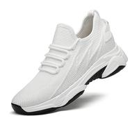 Générique Chaussures de randonnée Respirantes pour Hommes - Montantes Robustes et d’extérieur pour l’Automne et l’Hiver adaptées à Une démarche (White, 46)