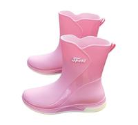 Générique Chaussures De Sécurité Basket Chaussures de Pluie décontractées pour Femmes, Bottines Courtes, Chaussures d'extérieur à la pour Femmes Cuissardes Mollet Large (Pink, 38)