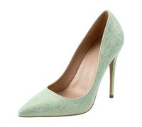 Générique Chaussures De Soirée À Talons Aiguilles pour Femmes | Chaussures Invité De Mariage à Bout Pointu Vert Menthe Paillettes DoréEs, Escarpins De SoiréE De MariéE à Enfiler