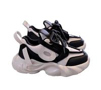 Générique Chaussures de Sport à Plateforme pour Filles Légeres Antidérapantes Marche Décontractée Tendance Adolescentes Course Tennis Gym Entraînement (Black, 32.5 Big Kids)